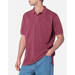 Polo By Ralph Lauren Men L Burgundy Classic Fit Ribbed Polo Shirt Golf Old Money